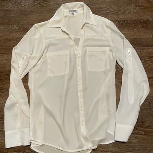 Express Size S White Button Down Shirt